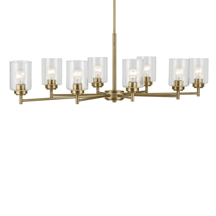 Kichler 44035NBR Eight Light Chandelier, Natural Brass