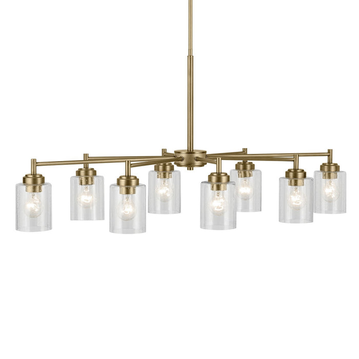 Kichler 44035NBR Eight Light Chandelier, Natural Brass
