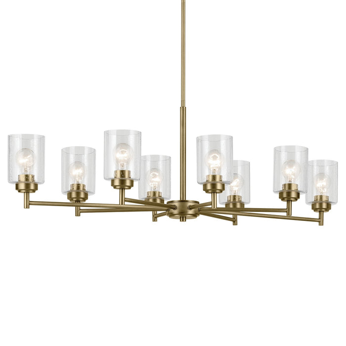 Kichler 44035NBR Eight Light Chandelier, Natural Brass