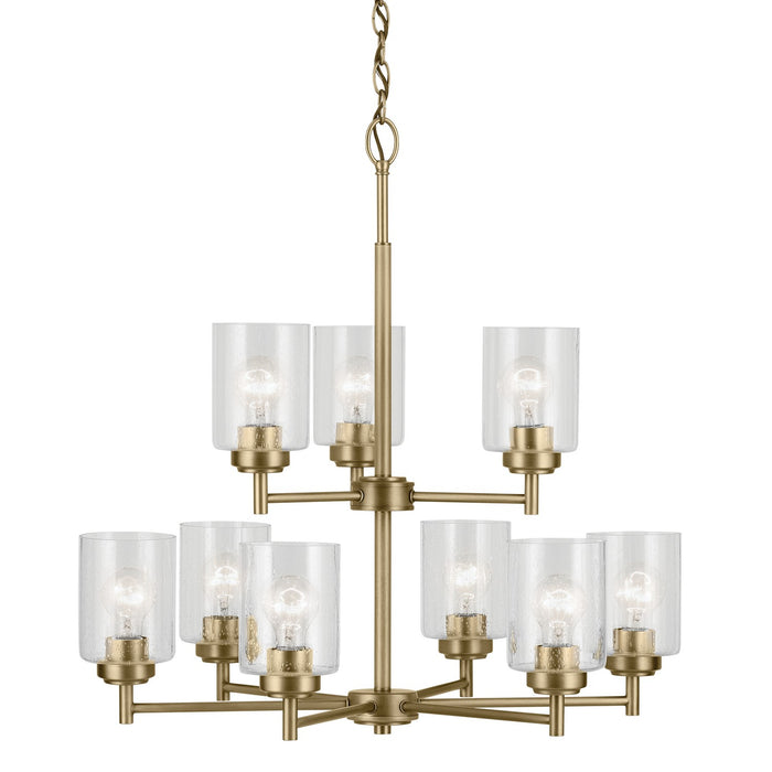Kichler 44031NBR Nine Light Chandelier, Natural Brass