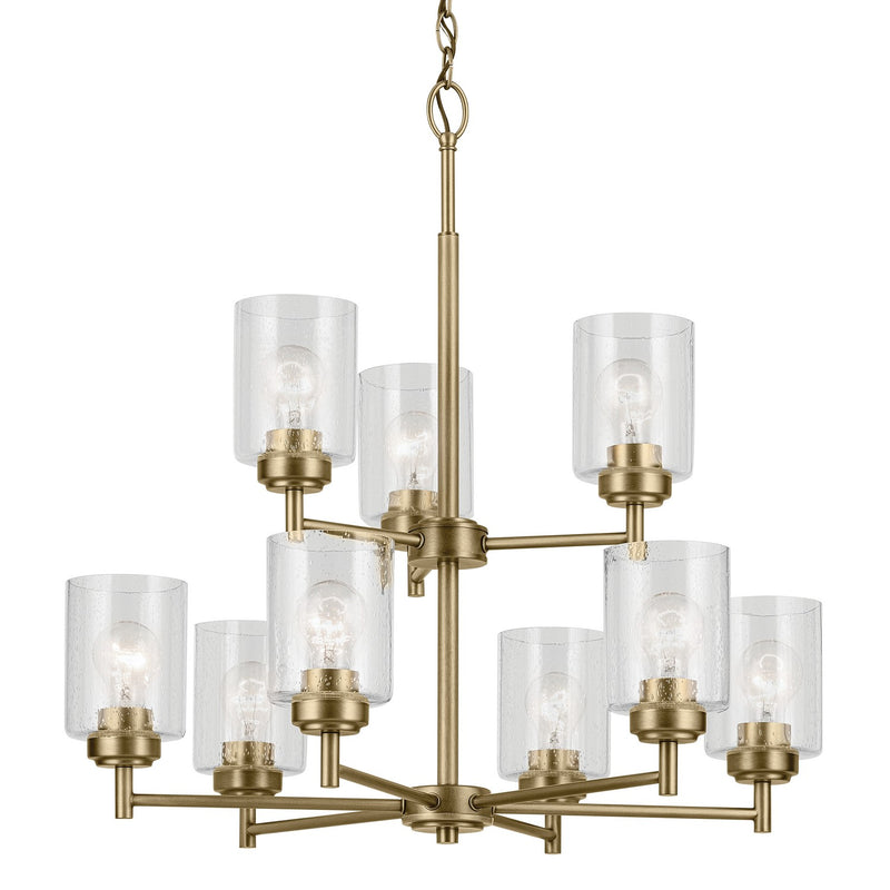 Kichler 44031NBR Nine Light Chandelier, Natural Brass