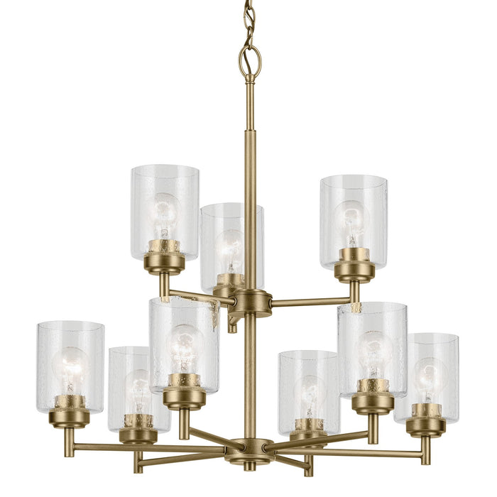 Kichler 44031NBR Nine Light Chandelier, Natural Brass