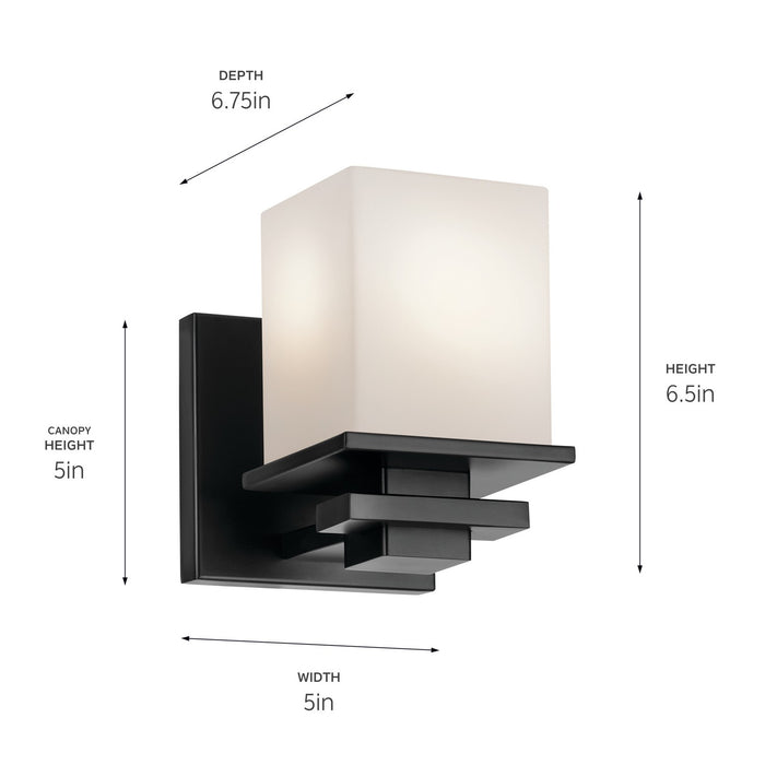 Kichler 45149BK One Light Wall Sconce, Black