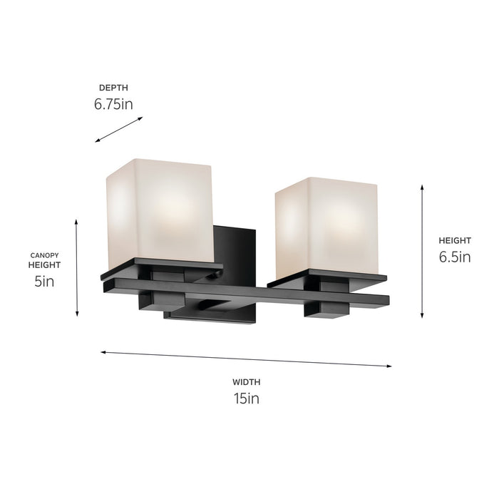 Kichler 45150BK Two Light Bath, Black