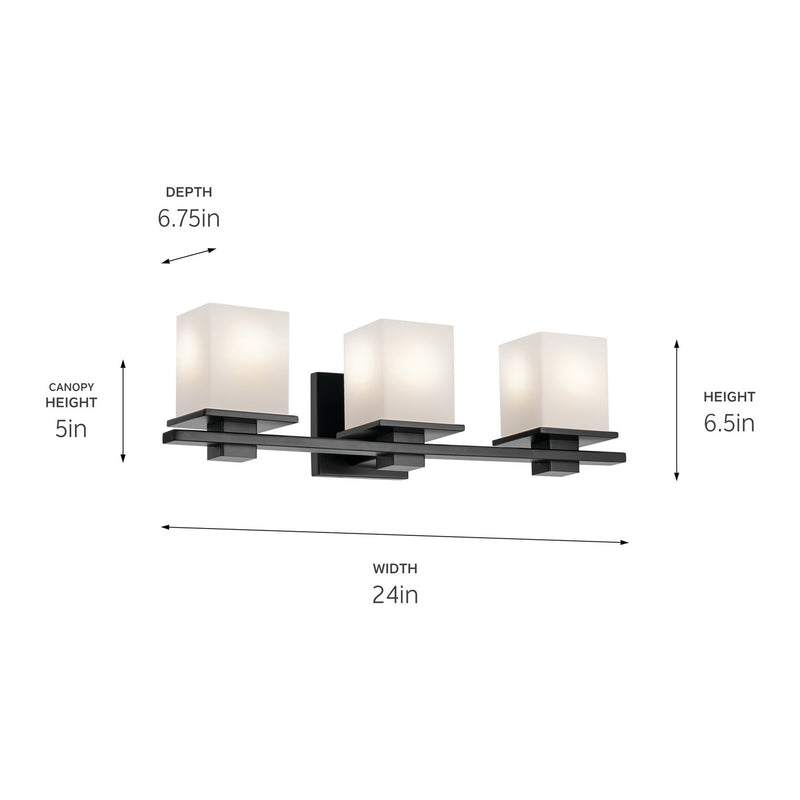 Kichler 45151BK Three Light Bath, Black