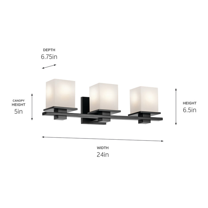 Kichler 45151BK Three Light Bath, Black
