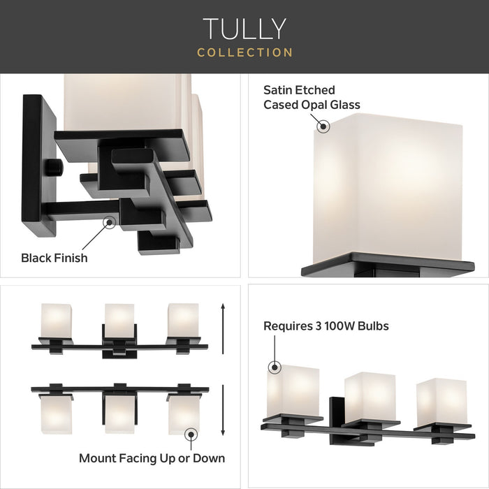 Kichler 45151BK Three Light Bath, Black