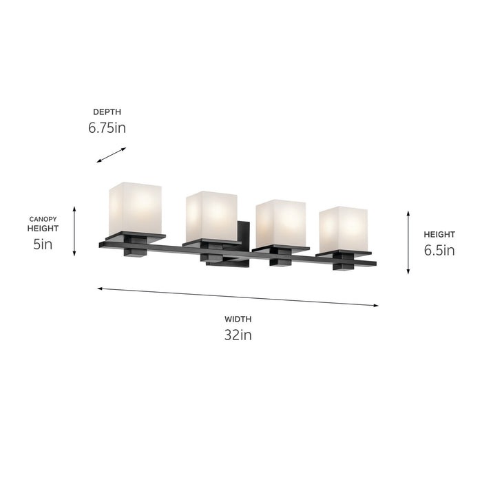Kichler 45152BK Four Light Bath, Black
