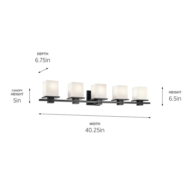 Kichler 45193BK Five Light Bath, Black