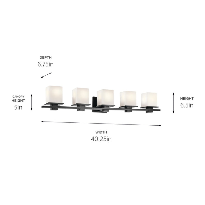 Kichler 45193BK Five Light Bath, Black