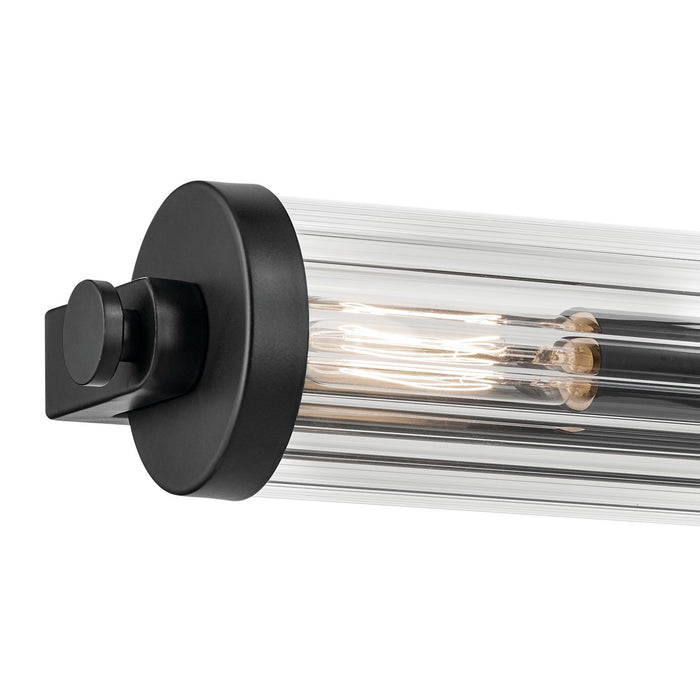 Kichler 45649BK Four Light Linear Bath, Black