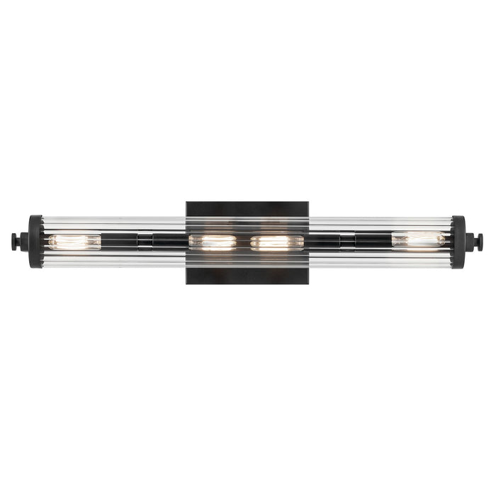 Kichler 45649BK Four Light Linear Bath, Black