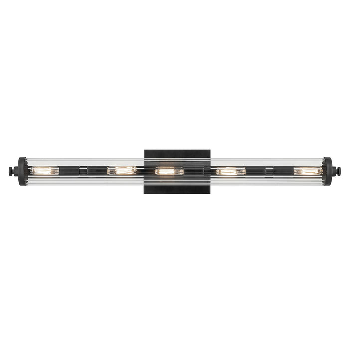 Kichler 45650BK Five Light Linear Bath, Black