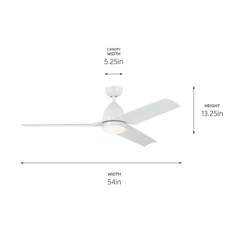 Kichler 310254WH 54" Ceiling Fan, White
