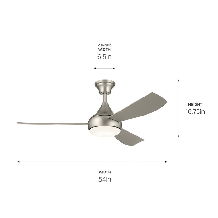 Kichler 310354NI 54" Ceiling Fan, Brushed Nickel