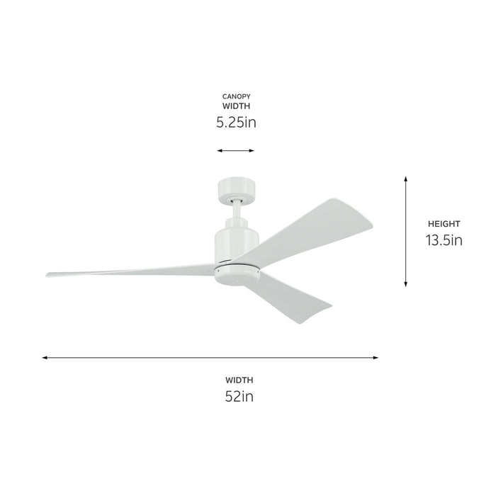 Kichler 310452WH 52" Ceiling Fan, White