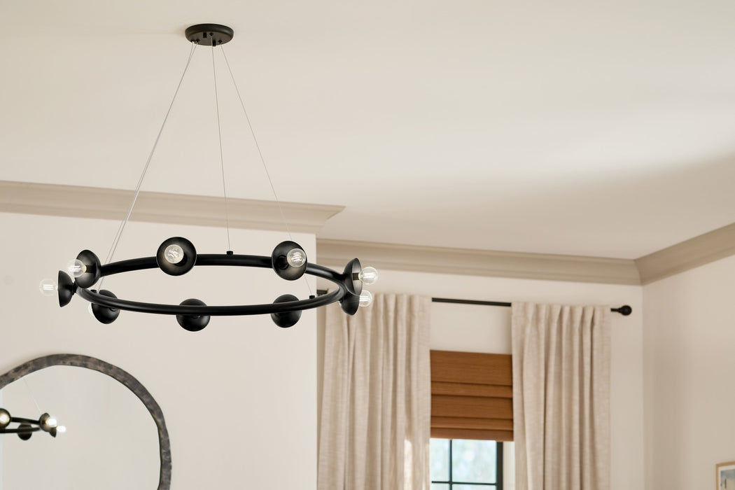 Kichler 52642BK Nine Light Chandelier, Black