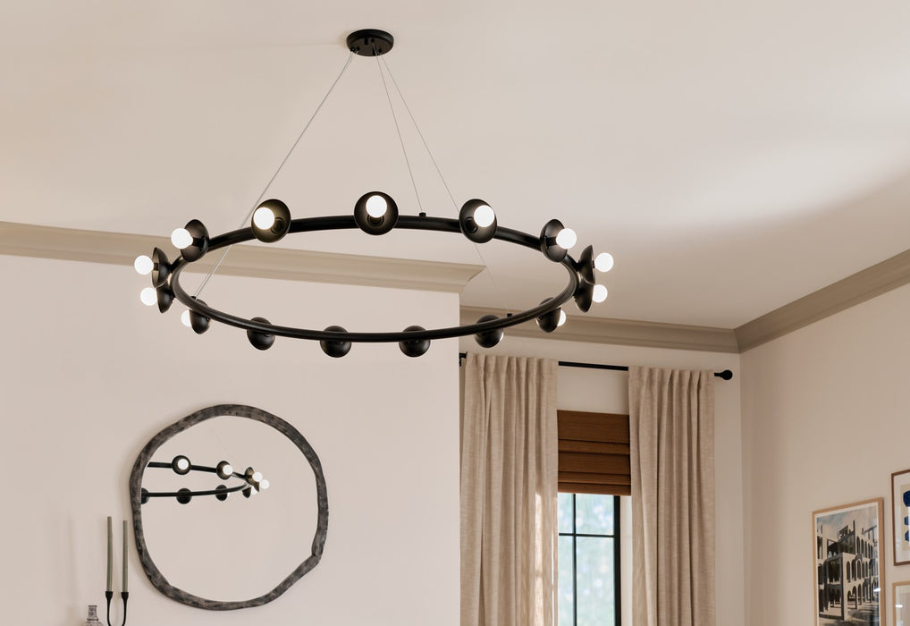 Kichler 52644BK 15 Light Chandelier, Black