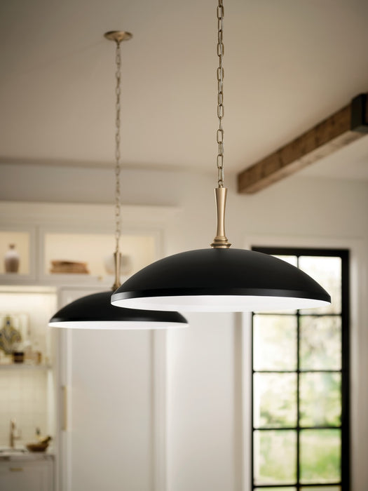 Kichler 52638BK One Light Pendant, Black