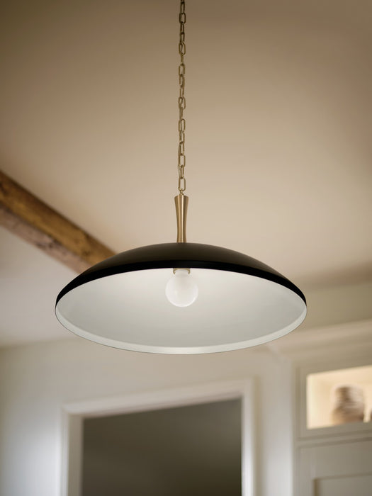 Kichler 52638BK One Light Pendant, Black