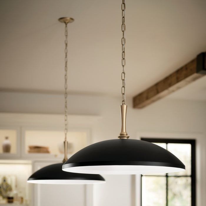 Kichler 52638BK One Light Pendant, Black