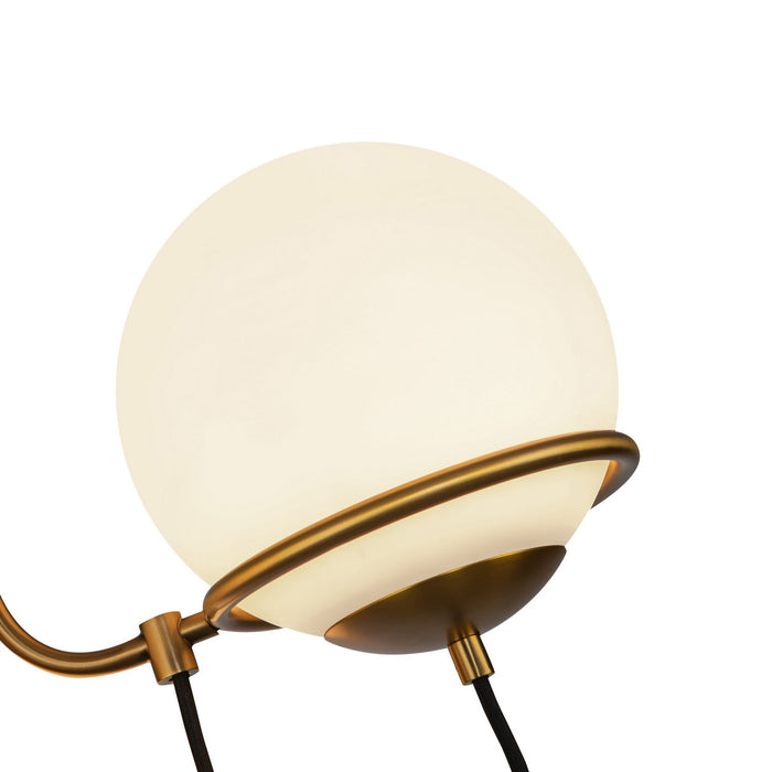 Alora CH458323AGOP Three Light Chandelier, Aged Gold/Opal Glass