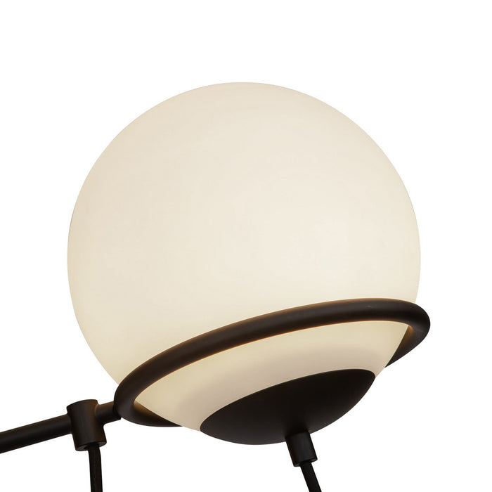 Alora CH458632MBOP Six Light Chandelier, Matte Black/Opal Glass
