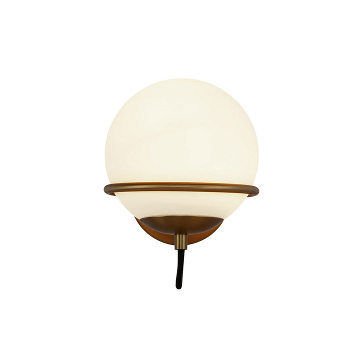 Alora WV458107AGOP One Light Wall Vanity, Aged Gold/Opal Glass