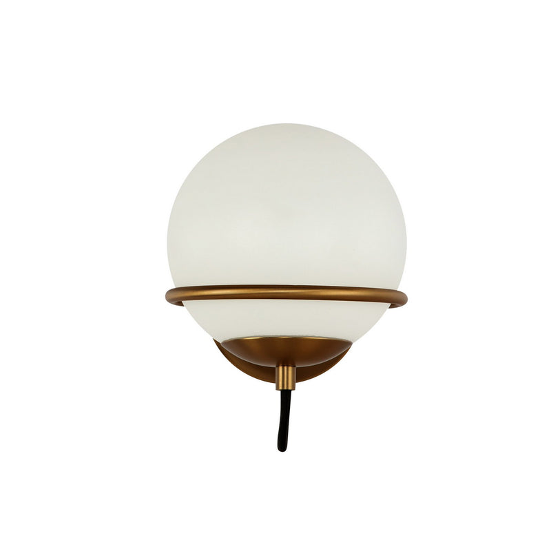 Alora WV458107AGOP One Light Wall Vanity, Aged Gold/Opal Glass