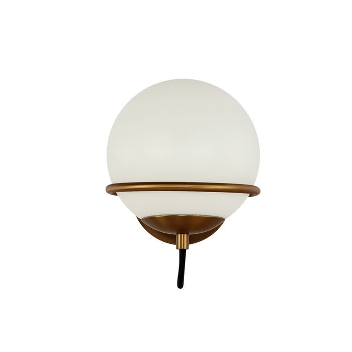 Alora WV458107AGOP One Light Wall Vanity, Aged Gold/Opal Glass