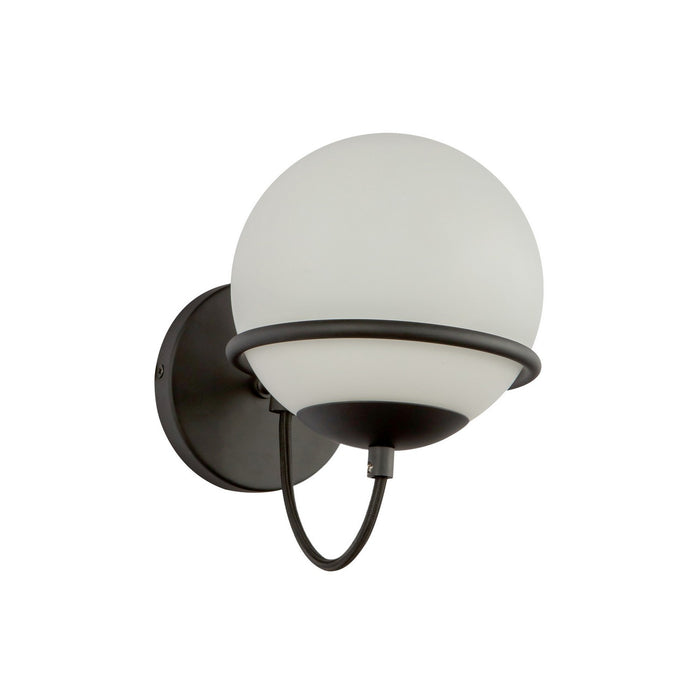 Alora WV458107MBOP One Light Wall Vanity, Matte Black/Opal Glass