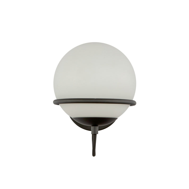 Alora WV458107MBOP One Light Wall Vanity, Matte Black/Opal Glass