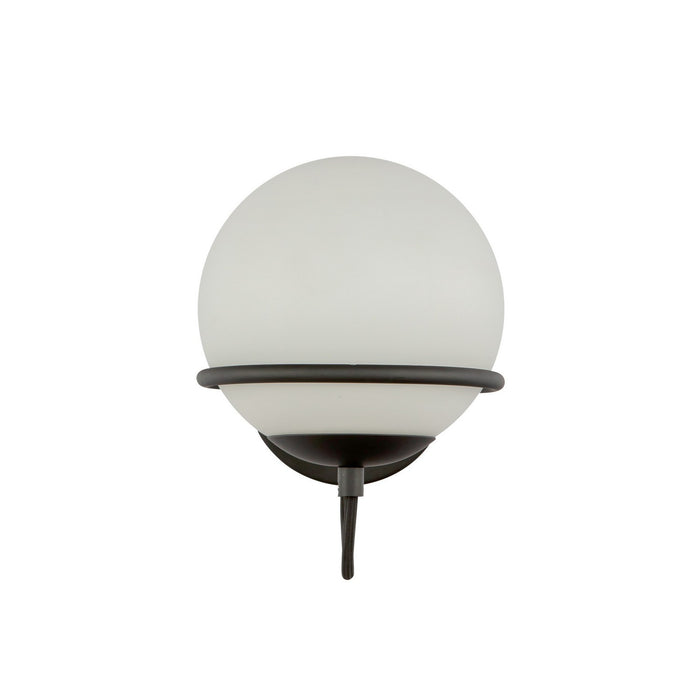 Alora WV458107MBOP One Light Wall Vanity, Matte Black/Opal Glass