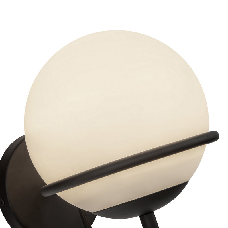 Alora WV458107MBOP One Light Wall Vanity, Matte Black/Opal Glass
