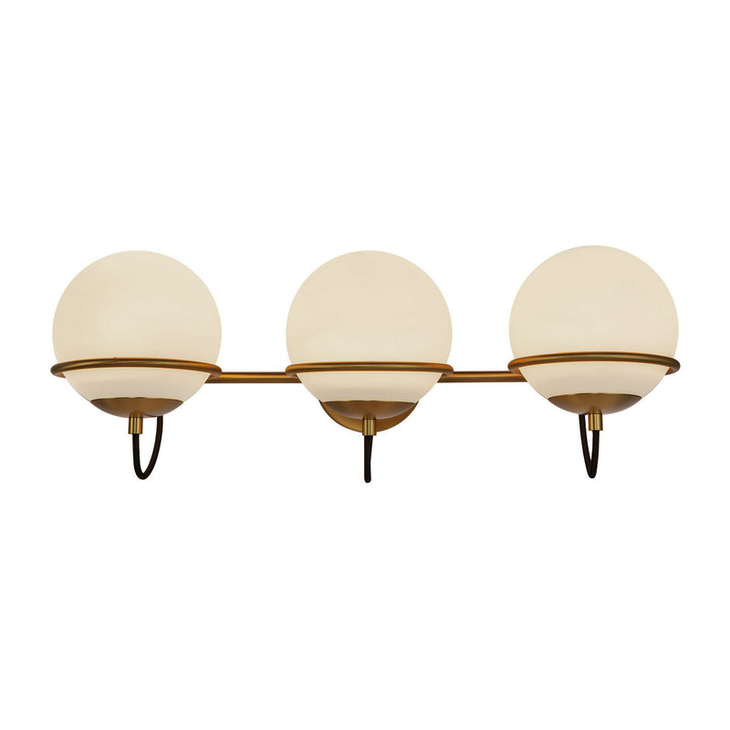 Alora WV458324AGOP Three Light Wall Vanity, Aged Gold/Opal Glass