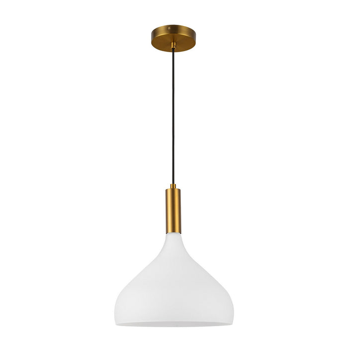 Alora PD532312AGOP One Light Pendant, Aged Gold/Opal Glass