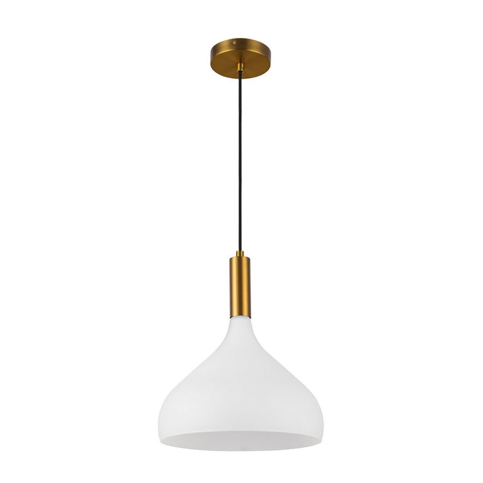 Alora PD532312AGOP One Light Pendant, Aged Gold/Opal Glass