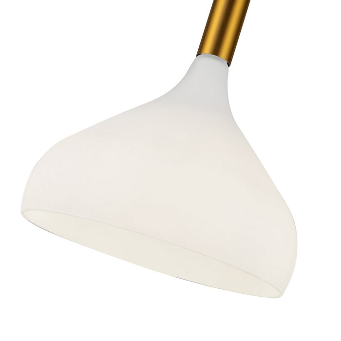 Alora PD532312AGOP One Light Pendant, Aged Gold/Opal Glass