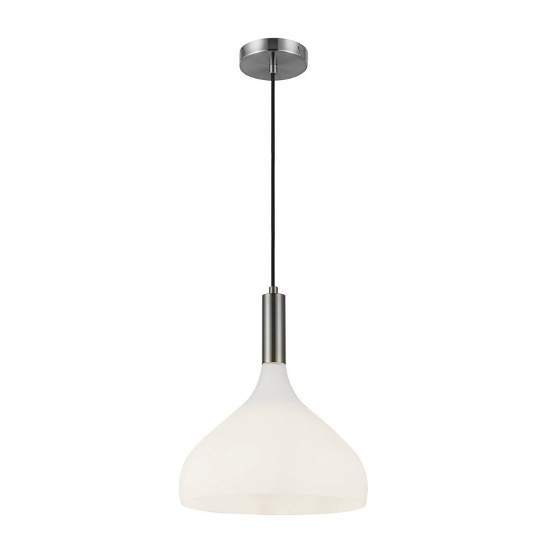 Alora PD532312BNOP One Light Pendant, Brushed Nickel/Opal Glass