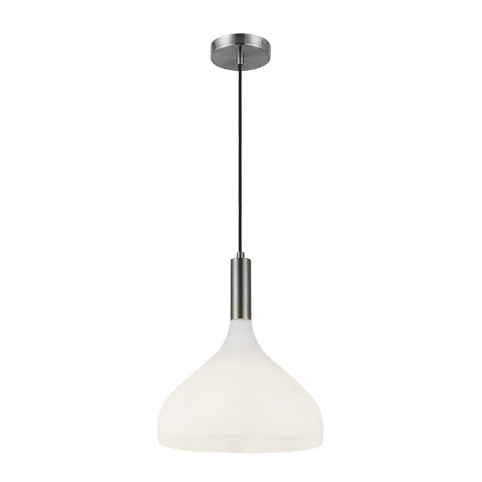Alora PD532312BNOP One Light Pendant, Brushed Nickel/Opal Glass