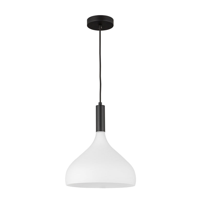 Alora PD532312MBOP One Light Pendant, Matte Black/Opal Glass