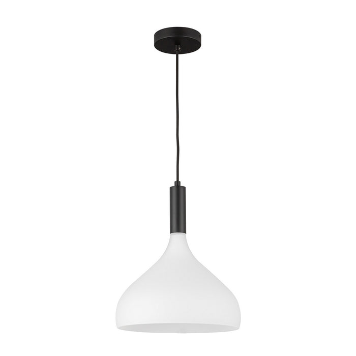 Alora PD532312MBOP One Light Pendant, Matte Black/Opal Glass
