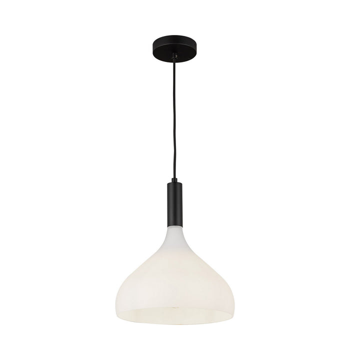 Alora PD532312MBOP One Light Pendant, Matte Black/Opal Glass