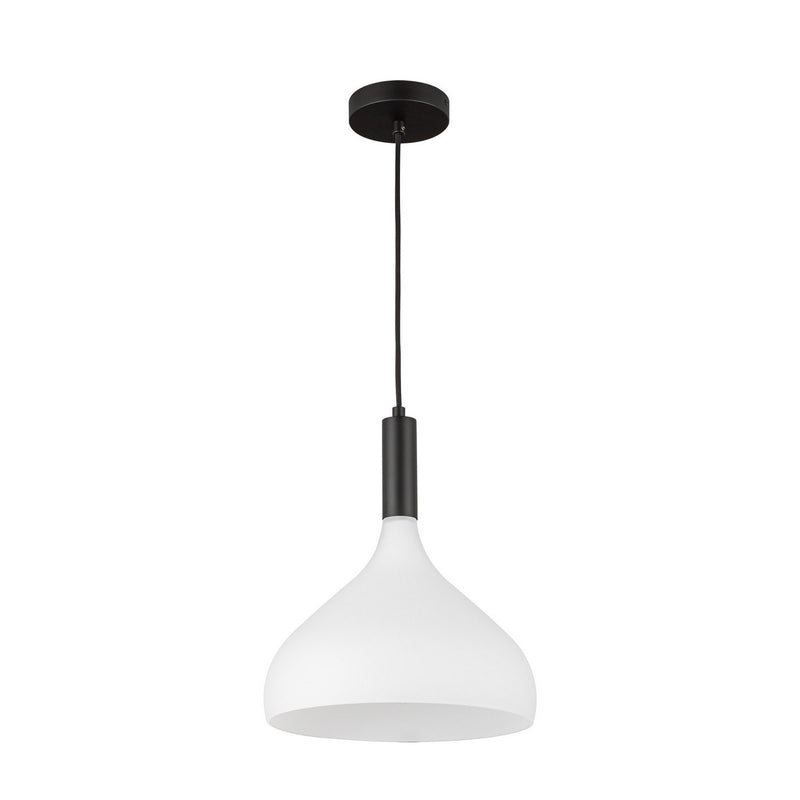 Alora PD532312MBOP One Light Pendant, Matte Black/Opal Glass
