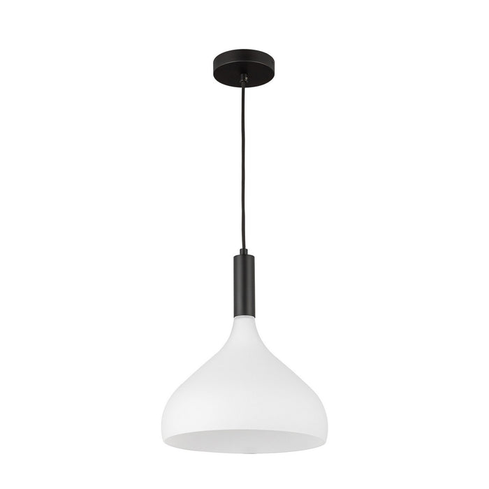 Alora PD532312MBOP One Light Pendant, Matte Black/Opal Glass