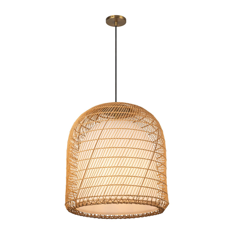 Alora PD631920BGOP One Light Pendant, Brushed Gold/Opal Glass