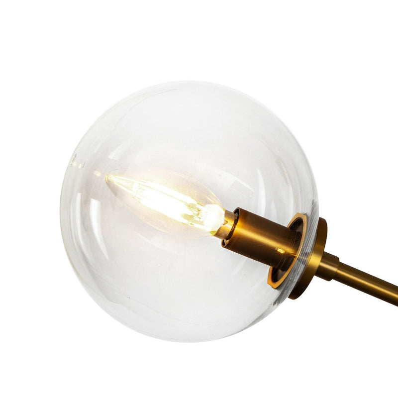 Alora LP549448AGCL Four Light Linear Pendant, Aged Gold/Clear Glass