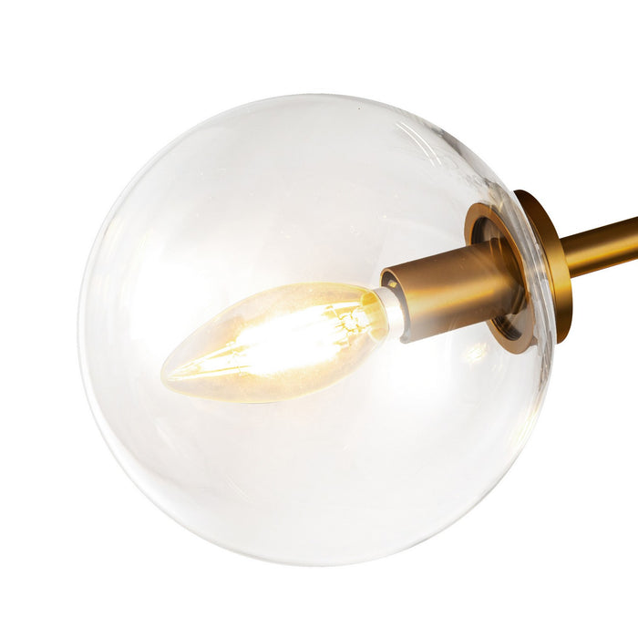 Alora SF549315AGCL Three Light Semi-Flush Mount, Aged Gold/Clear Glass