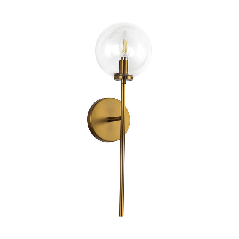 Alora WV549101AGCL One Light Wall Vanity, Aged Gold/Clear Glass