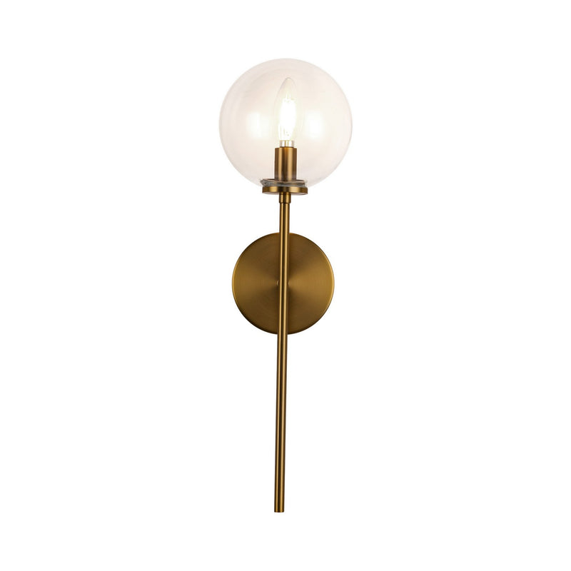 Alora WV549101AGCL One Light Wall Vanity, Aged Gold/Clear Glass